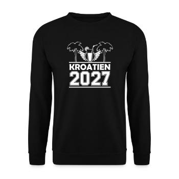 Kroatien 2021 Stranddrink - Unisex Pullover - Schwarz - Vorne - Alina (178cm) & Michal (187cm)