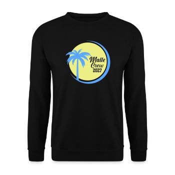 Malle Crew 2027 Palmen Circle - Unisex Pullover - Schwarz - Vorne - Alina (178cm) & Michal (187cm)