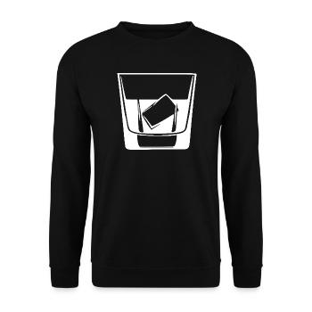 Whiskey Glas Geschenk Barkeeper Kellner  - Unisex Pullover - Schwarz - Vorne - Alina (178cm) & Michal (187cm)