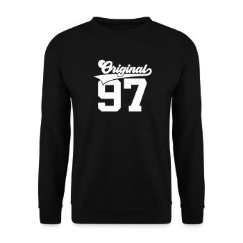 1997 Geburtsdatum - Unisex Pullover - Schwarz - Vorne - Alina (178cm) & Michal (187cm)