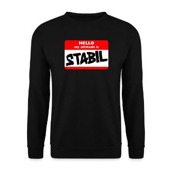 STABIL - HELLO GRUNGE - Unisex Pullover - Schwarz - Vorne - Alina (178cm) & Michal (187cm)