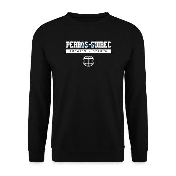 Perros-Guirec Frankreich Koordinaten Reise - Unisex Pullover - Schwarz - Vorne - Alina (178cm) & Michal (187cm)