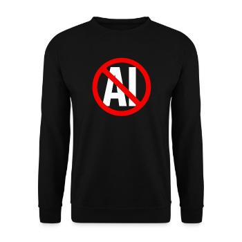 Anti-KI-Schleim - Unisex Pullover - Schwarz - Vorne - Alina (178cm) & Michal (187cm)