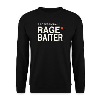 Professional Rage Baiter Ragebait Jugendwort 2026 - Unisex Pullover - Schwarz - Vorne - Alina (178cm) & Michal (187cm)