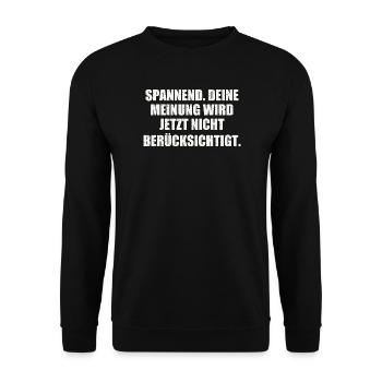 Sarkasmus Geschenkidee - Unisex Pullover - Schwarz - Vorne - Alina (178cm) & Michal (187cm)