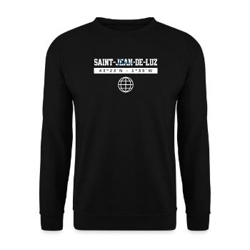 Saint-Jean-de-Luz Frankreich Koordinaten Souvenir - Unisex Pullover - Schwarz - Vorne - Alina (178cm) & Michal (187cm)