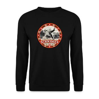 Schwingen Schweizer Tradition - Unisex Pullover - Schwarz - Vorne - Alina (178cm) & Michal (187cm)
