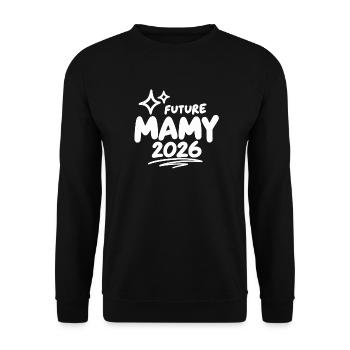 Zukünftige Oma 2026 - Unisex Pullover - Schwarz - Vorne - Alina (178cm) & Michal (187cm)