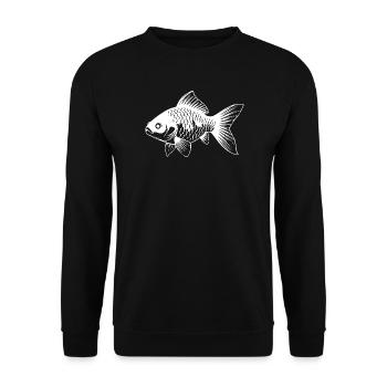 Weißer Fisch Goldfische Karpfen Geschenk - Unisex Pullover - Schwarz - Vorne - Alina (178cm) & Michal (187cm)