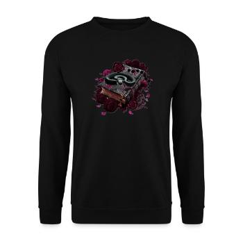 Gothic Schlangenbuch mit Rosen - Unisex Pullover - Schwarz - Vorne - Alina (178cm) & Michal (187cm)