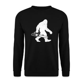 Bigfoot Kettensäge – Baumpfleger und Baumschneider - Unisex Pullover - Schwarz - Vorne - Alina (178cm) & Michal (187cm)