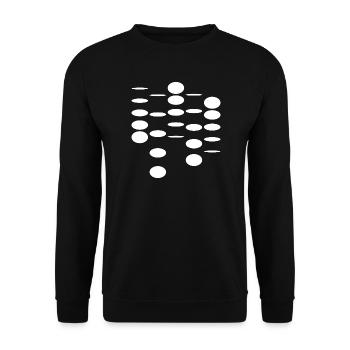 Abstraktes ovales Mosaik - Unisex Pullover - Schwarz - Vorne - Alina (178cm) & Michal (187cm)