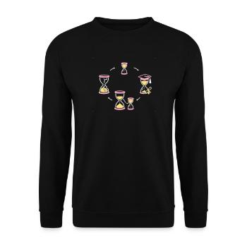 Zeitkreis des Lebens - Unisex Pullover - Schwarz - Vorne - Alina (178cm) & Michal (187cm)