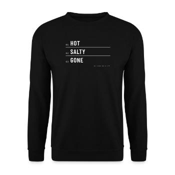 Pommes Kartoffel Lustig Imbiss Snack Pommes Frites - Unisex Pullover - Schwarz - Vorne - Alina (178cm) & Michal (187cm)