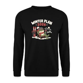 Après Ski Wein Skifahrer Skihütte Winter - Unisex Pullover - Schwarz - Vorne - Alina (178cm) & Michal (187cm)