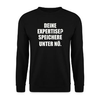 Sarkastischer Spruch - Unisex Pullover - Schwarz - Vorne - Alina (178cm) & Michal (187cm)
