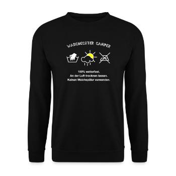 Waschechter Camper Wetterfest  - Unisex Pullover - Schwarz - Vorne - Alina (178cm) & Michal (187cm)