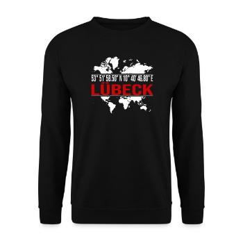 Lübeck - Unisex Pullover - Schwarz - Vorne - Alina (178cm) & Michal (187cm)