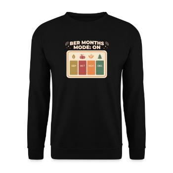 Ber Months Mode On Herbstzeit - Unisex Pullover - Schwarz - Vorne - Alina (178cm) & Michal (187cm)