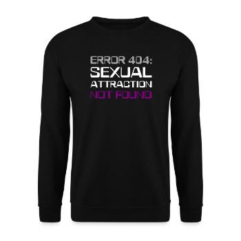 Fehler 404 asexuell - Unisex Pullover - Schwarz - Vorne - Alina (178cm) & Michal (187cm)