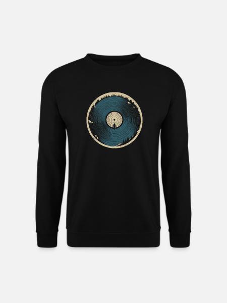Naturvinyl – Kanu und Wald - Unisex Pullover - Schwarz