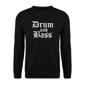 Drum and Bass Gothic-Schrift - Unisex Pullover - Schwarz - Vorne - Alina (178cm) & Michal (187cm)