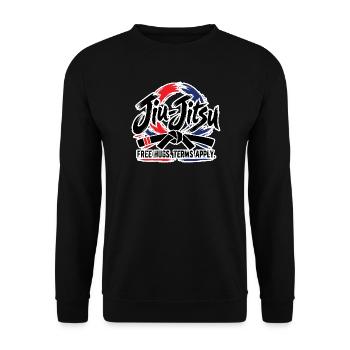 Jiu Jitsu – KOSTENLOSE UMARMUNGEN. ES GELTEN DIE BEDINGUNGEN. - Unisex Pullover - Schwarz - Vorne - Alina (178cm) & Michal (187cm)