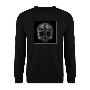 Schädelkreuz Schatten - Unisex Pullover - Schwarz - Vorne - Alina (178cm) & Michal (187cm)