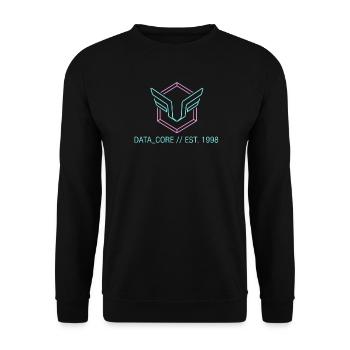 Cyberpunk & Synthwave Symbol Data Core 1998  - Unisex Pullover - Schwarz - Vorne - Alina (178cm) & Michal (187cm)