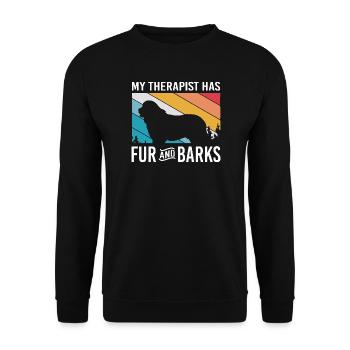 Therapiehund - Unisex Pullover - Schwarz - Vorne - Alina (178cm) & Michal (187cm)