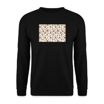 Herbsthäuser und Blätter – ein gemütliches Thema - Unisex Pullover - Schwarz - Vorne - Alina (178cm) & Michal (187cm)