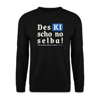 Des KI schon no selba!  Das kann ich noch selber!  - Unisex Pullover - Schwarz - Vorne - Alina (178cm) & Michal (187cm)