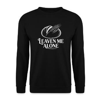 LeaveMeAlone Text mit Weizen - Unisex Pullover - Schwarz - Vorne - Alina (178cm) & Michal (187cm)