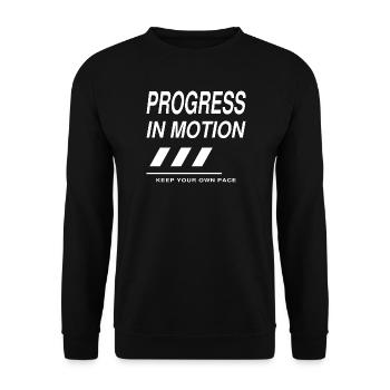 Progress in Motion - Unisex Pullover - Schwarz - Vorne - Alina (178cm) & Michal (187cm)