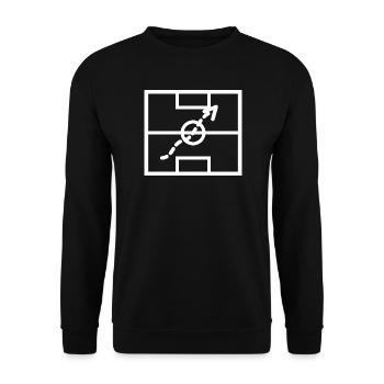 Weg zum Zielfeld Route - Unisex Pullover - Schwarz - Vorne - Alina (178cm) & Michal (187cm)