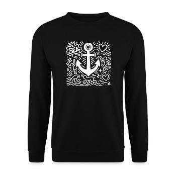 Anker - Unisex Pullover - Schwarz - Vorne - Alina (178cm) & Michal (187cm)