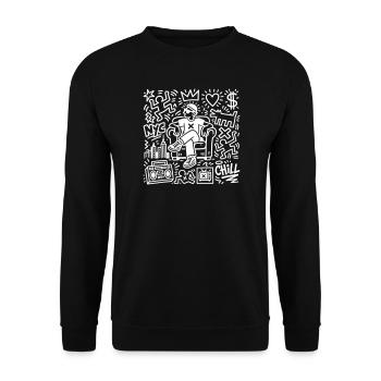 Chillen - Unisex Pullover - Schwarz - Vorne - Alina (178cm) & Michal (187cm)
