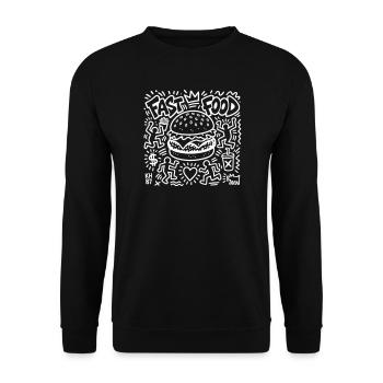 Cheeseburger - Unisex Pullover - Schwarz - Vorne - Alina (178cm) & Michal (187cm)