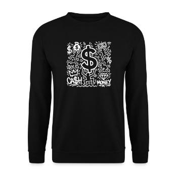Dollarzeichen - Unisex Pullover - Schwarz - Vorne - Alina (178cm) & Michal (187cm)