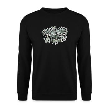 Holy Night Alle breit – Lustiges Weihnachts-Design - Unisex Pullover - Schwarz - Vorne - Alina (178cm) & Michal (187cm)