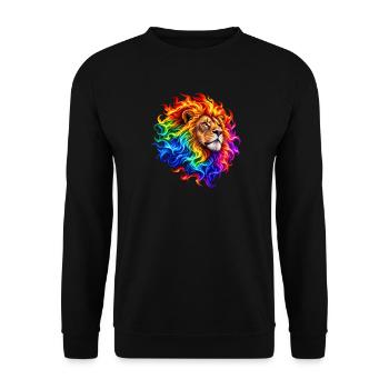 Feuerregenbogenlöwe - Unisex Pullover - Schwarz - Vorne - Alina (178cm) & Michal (187cm)
