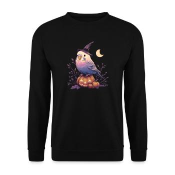 Wellensittich Halloween - Unisex Pullover - Schwarz - Vorne - Alina (178cm) & Michal (187cm)