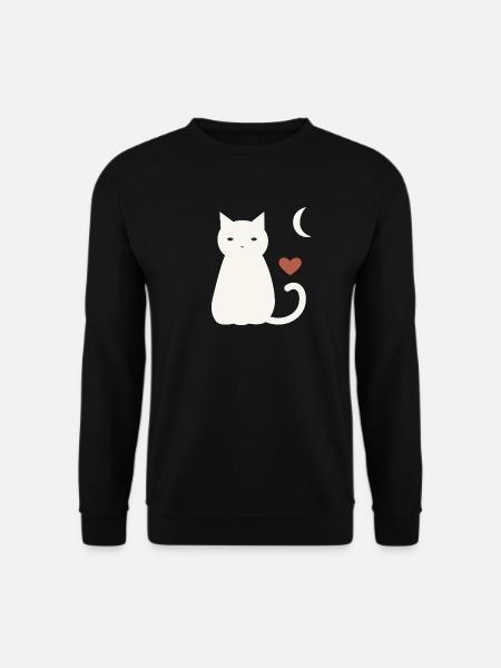 Halloween Katze Herren - Unisex Pullover - Schwarz