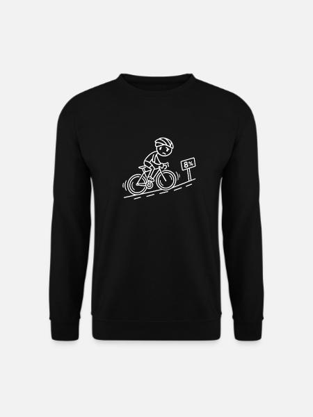 Radfahrer Höhenmeter – Line Art - Unisex Pullover - Schwarz
