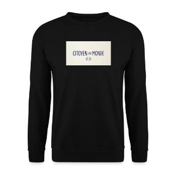 Citoyen du Monde - Kosmopolit beschenken - Unisex Pullover - Schwarz - Vorne - Alina (178cm) & Michal (187cm)