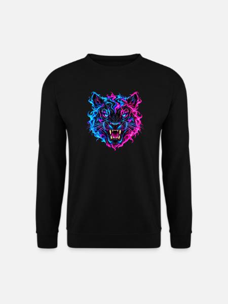 Elektrischer Neon-Tiger - Unisex Pullover - Schwarz