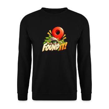 Found It! Schatzfund Abenteuer - Unisex Pullover - Schwarz - Vorne - Alina (178cm) & Michal (187cm)