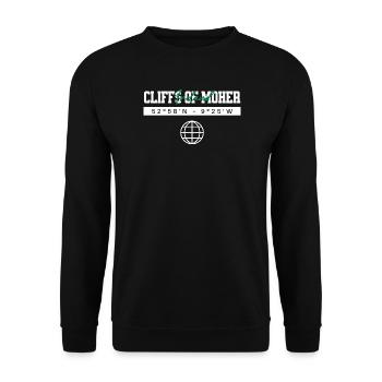 Cliffs of Moher Irland Koordinaten Reise Souvenir - Unisex Pullover - Schwarz - Vorne - Alina (178cm) & Michal (187cm)