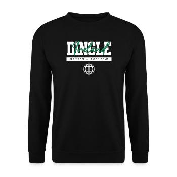 Dingle Irland Koordinaten Reise Souvenir - Unisex Pullover - Schwarz - Vorne - Alina (178cm) & Michal (187cm)