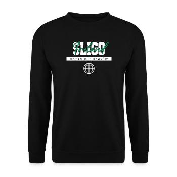 Sligo Irland Koordinaten Reise Souvenir - Unisex Pullover - Schwarz - Vorne - Alina (178cm) & Michal (187cm)